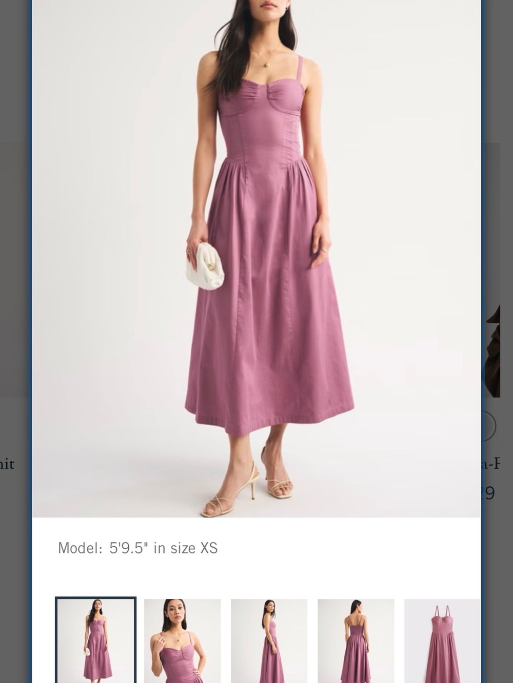 Bra-free dipped Midi Dress with Fitted Bodice